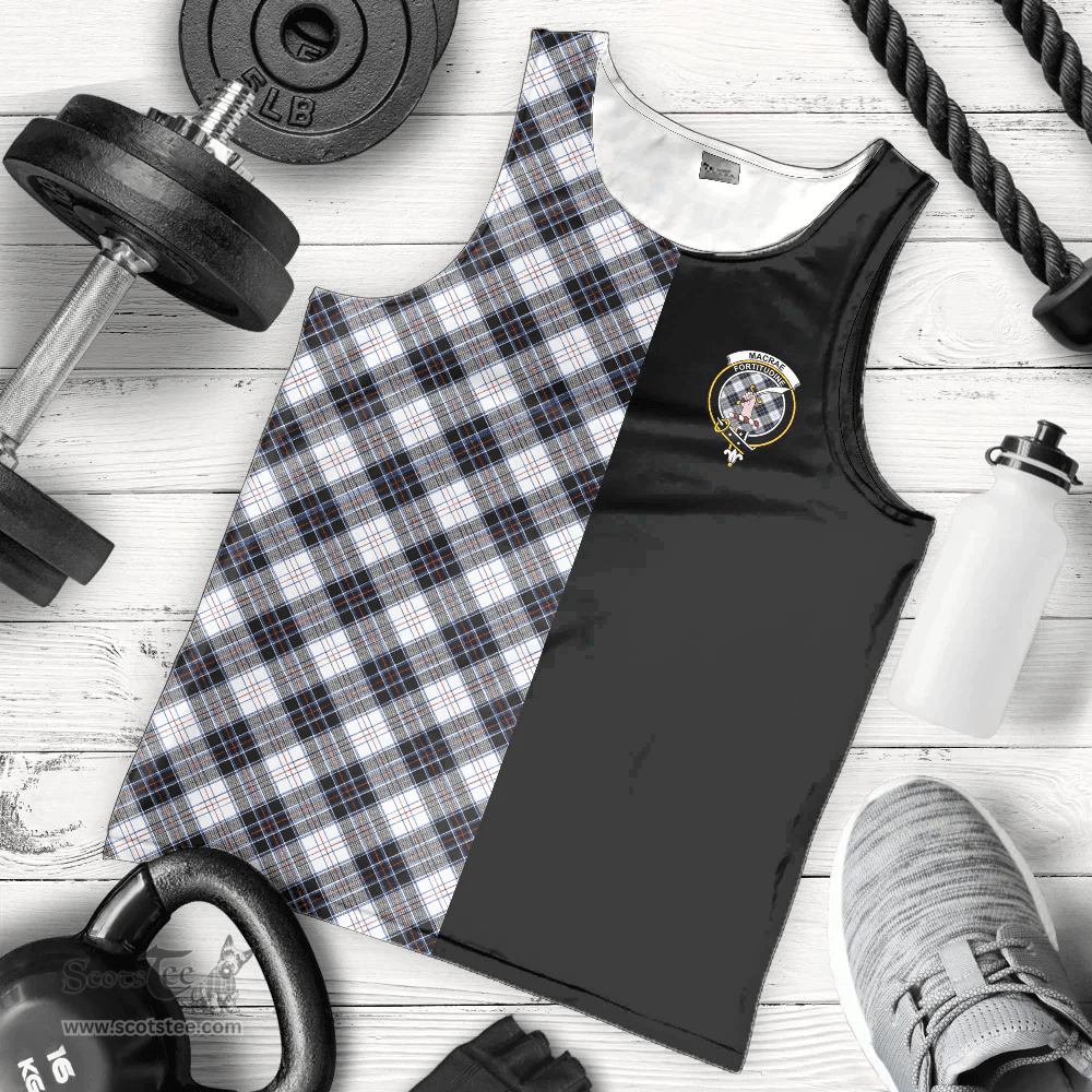 Scottish MacRae Dress Modern Clan Tartan Men Tank Top - Half of Me Style - Custom Your Text Scottish Plaid Tartan Plaid