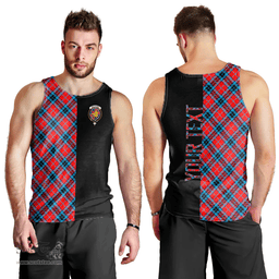 Scottish MacTavish Modern Clan Tartan Men Tank Top - Half of Me Style - Custom Your Text Scottish Plaid Tartan Plaid