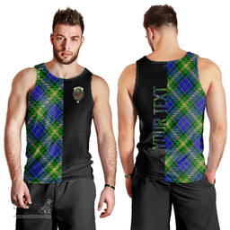 Scottish Maitland Clan Tartan Men Tank Top - Half of Me Style - Custom Your Text Scottish Plaid Tartan Plaid