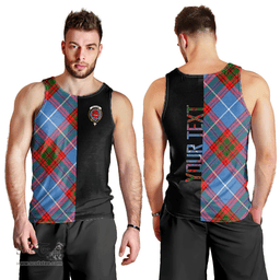Scottish Pentland Clan Tartan Men Tank Top - Half of Me Style - Custom Your Text Scottish Plaid Tartan Plaid