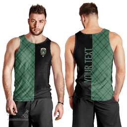 Scottish Ross Hunting Ancient Clan Tartan Men Tank Top - Half of Me Style - Custom Your Text Scottish Plaid Tartan Plaid