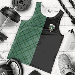 Scottish Ross Hunting Ancient Clan Tartan Men Tank Top - Half of Me Style - Custom Your Text Scottish Plaid Tartan Plaid