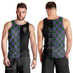 Scottish Elphinstone Clan Tartan Men Tank Top - Half of Me Style - Custom Your Text Scottish Plaid Tartan Plaid