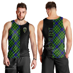 Scottish Rollo Modern Clan Tartan Men Tank Top - Half of Me Style - Custom Your Text Scottish Plaid Tartan Plaid