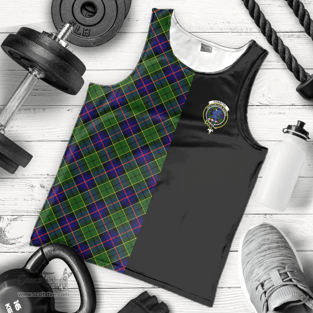 Scottish Forsyth Modern Clan Tartan Men Tank Top - Half of Me Style - Custom Your Text Scottish Plaid Tartan Plaid