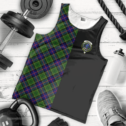 Scottish Forsyth Modern Clan Tartan Men Tank Top - Half of Me Style - Custom Your Text Scottish Plaid Tartan Plaid