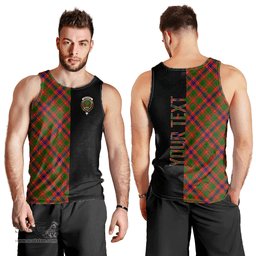 Scottish Kinninmont Clan Tartan Men Tank Top - Half of Me Style - Custom Your Text Scottish Plaid Tartan Plaid