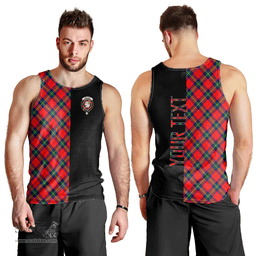 Scottish Ruthven Modern Clan Tartan Men Tank Top - Half of Me Style - Custom Your Text Scottish Plaid Tartan Plaid
