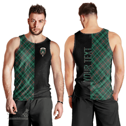 Scottish Ross Hunting Modern Clan Tartan Men Tank Top - Half of Me Style - Custom Your Text Scottish Plaid Tartan Plaid
