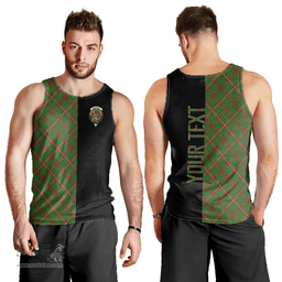 Scottish MacKinnon Hunting Modern Clan Tartan Men Tank Top - Half of Me Style - Custom Your Text Scottish Plaid Tartan Plaid