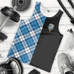 Scottish Roberton Clan Tartan Men Tank Top - Half of Me Style - Custom Your Text Scottish Plaid Tartan Plaid