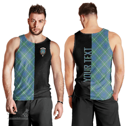 Scottish MacIntyre Hunting Ancient Clan Tartan Men Tank Top - Half of Me Style - Custom Your Text Scottish Plaid Tartan Plaid