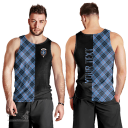 Scottish MacKay Blue Clan Tartan Men Tank Top - Half of Me Style - Custom Your Text Scottish Plaid Tartan Plaid