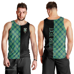 Scottish Kennedy Ancient Clan Tartan Men Tank Top - Half of Me Style - Custom Your Text Scottish Plaid Tartan Plaid