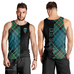 Scottish Kirkpatrick Clan Tartan Men Tank Top - Half of Me Style - Custom Your Text Scottish Plaid Tartan Plaid
