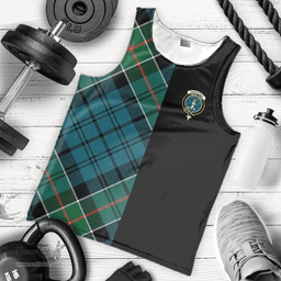 Scottish Kirkpatrick Clan Tartan Men Tank Top - Half of Me Style - Custom Your Text Scottish Plaid Tartan Plaid