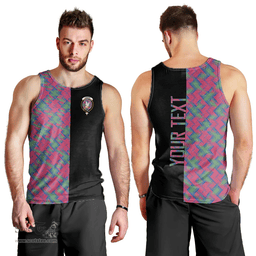 Scottish Lindsay Ancient Clan Tartan Men Tank Top - Half of Me Style - Custom Your Text Scottish Plaid Tartan Plaid