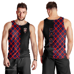Scottish MacLachlan Modern Clan Tartan Men Tank Top - Half of Me Style - Custom Your Text Scottish Plaid Tartan Plaid
