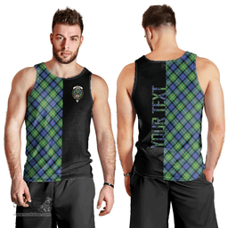 Scottish Gordon Old Ancient Clan Tartan Men Tank Top - Half of Me Style - Custom Your Text Scottish Plaid Tartan Plaid