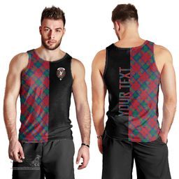 Scottish Lindsay Modern Clan Tartan Men Tank Top - Half of Me Style - Custom Your Text Scottish Plaid Tartan Plaid