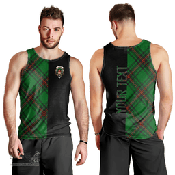 Scottish Lundin Clan Tartan Men Tank Top - Half of Me Style - Custom Your Text Scottish Plaid Tartan Plaid