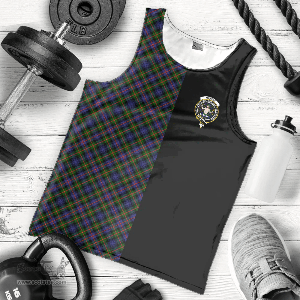 Scottish Murray of Atholl Modern Clan Tartan Men Tank Top - Half of Me Style - Custom Your Text Scottish Plaid Tartan Plaid