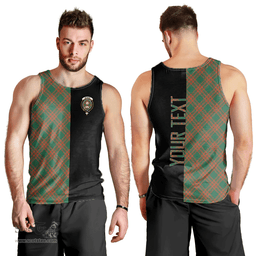 Scottish Menzies Green Ancient Clan Tartan Men Tank Top - Half of Me Style - Custom Your Text Scottish Plaid Tartan Plaid