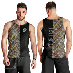 Scottish Scott Green Weathered Clan Tartan Men Tank Top - Half of Me Style - Custom Your Text Scottish Plaid Tartan Plaid