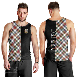 Scottish Stewart Dress Modern Clan Tartan Men Tank Top - Half of Me Style - Custom Your Text Scottish Plaid Tartan Plaid