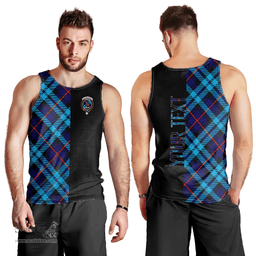 Scottish MacCorquodale Clan Tartan Men Tank Top - Half of Me Style - Custom Your Text Scottish Plaid Tartan Plaid
