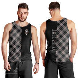 Scottish Moffat Modern Clan Tartan Men Tank Top - Half of Me Style - Custom Your Text Scottish Plaid Tartan Plaid