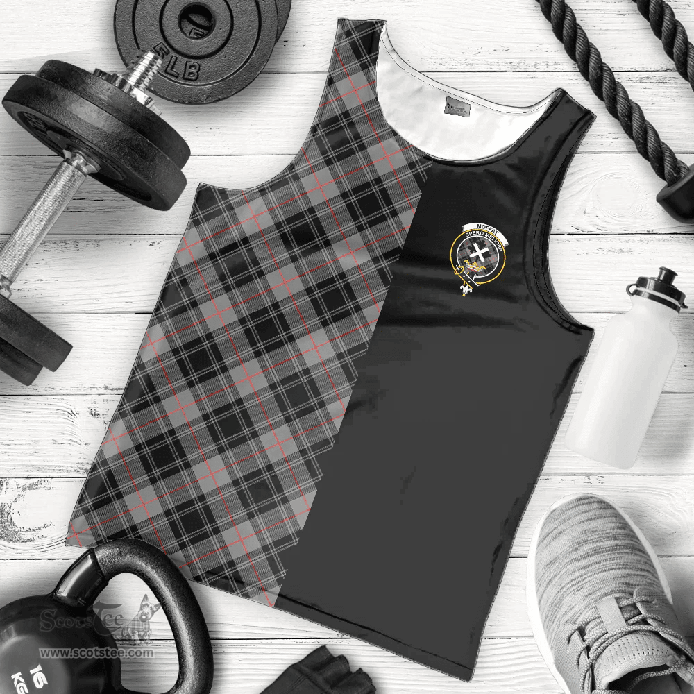 Scottish Moffat Modern Clan Tartan Men Tank Top - Half of Me Style - Custom Your Text Scottish Plaid Tartan Plaid