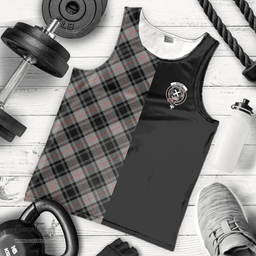 Scottish Moffat Modern Clan Tartan Men Tank Top - Half of Me Style - Custom Your Text Scottish Plaid Tartan Plaid