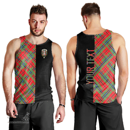 Scottish MacLean of Duart Modern Clan Tartan Men Tank Top - Half of Me Style - Custom Your Text Scottish Plaid Tartan Plaid