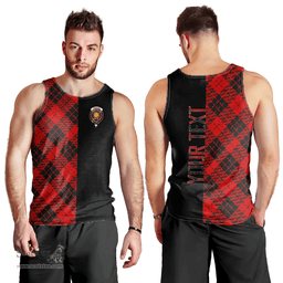 Scottish MacLeod of Raasay Clan Tartan Men Tank Top - Half of Me Style - Custom Your Text Scottish Plaid Tartan Plaid