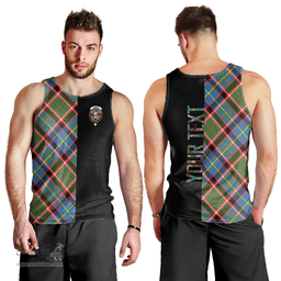 Scottish Glass Clan Tartan Men Tank Top - Half of Me Style - Custom Your Text Scottish Plaid Tartan Plaid