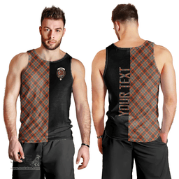 Scottish Innes Ancient Clan Tartan Men Tank Top - Half of Me Style - Custom Your Text Scottish Plaid Tartan Plaid