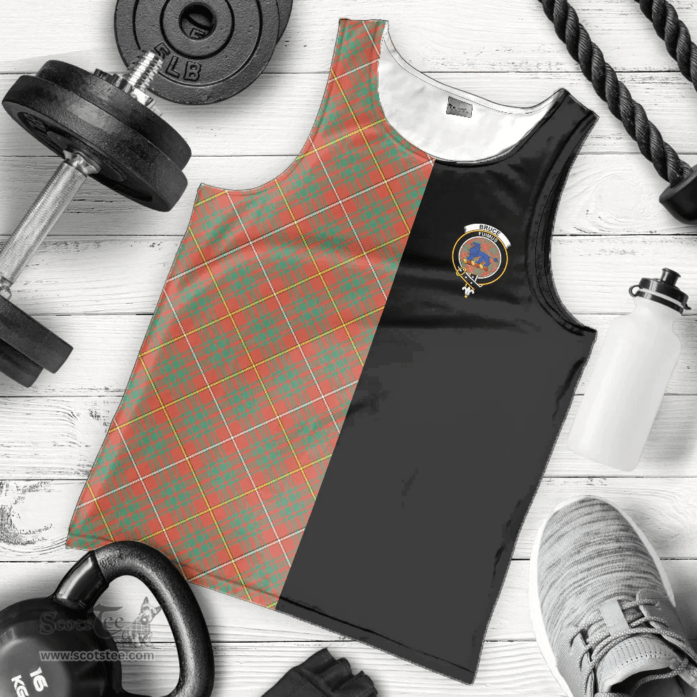 Scottish Bruce Ancient Clan Tartan Men Tank Top - Half of Me Style - Custom Your Text Scottish Plaid Tartan Plaid