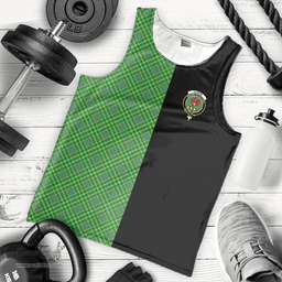 Scottish Currie Clan Tartan Men Tank Top - Half of Me Style - Custom Your Text Scottish Plaid Tartan Plaid