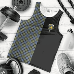 Scottish Campbell Faded Clan Tartan Men Tank Top - Half of Me Style - Custom Your Text Scottish Plaid Tartan Plaid