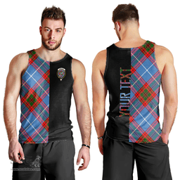 Scottish Crichton Clan Tartan Men Tank Top - Half of Me Style - Custom Your Text Scottish Plaid Tartan Plaid