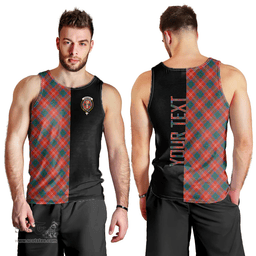 Scottish Chisholm Ancient Clan Tartan Men Tank Top - Half of Me Style - Custom Your Text Scottish Plaid Tartan Plaid