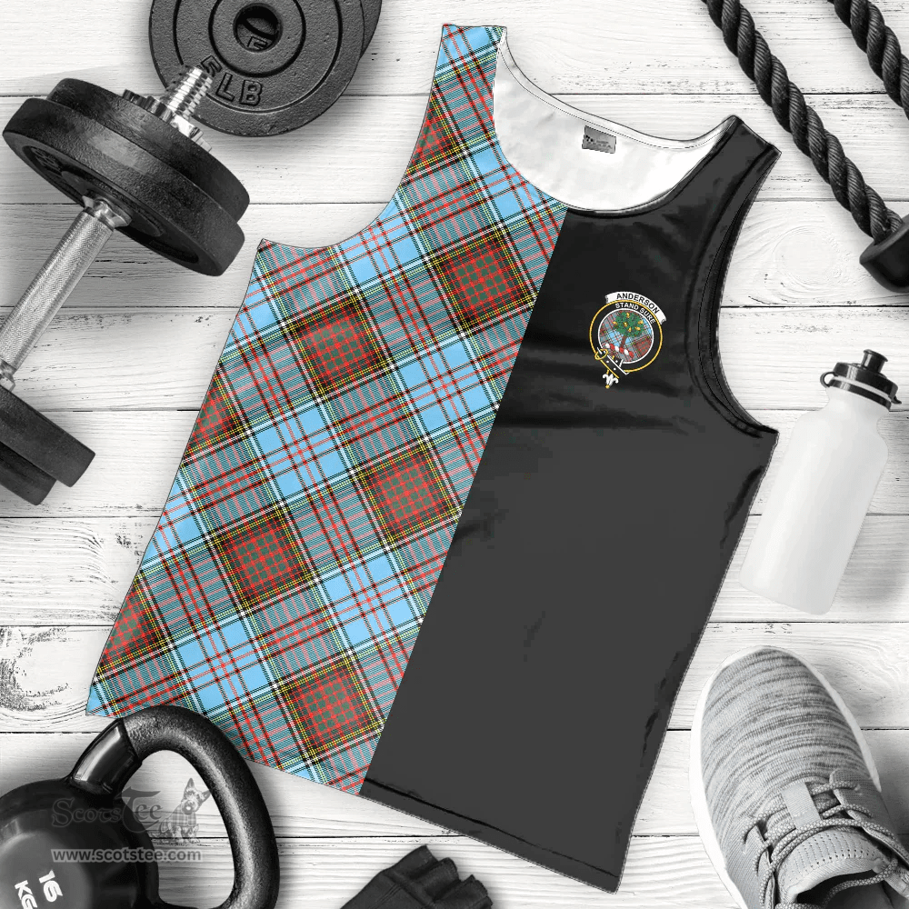 Scottish Anderson Ancient Clan Tartan Men Tank Top - Half of Me Style - Custom Your Text Scottish Plaid Tartan Plaid
