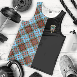 Scottish Anderson Ancient Clan Tartan Men Tank Top - Half of Me Style - Custom Your Text Scottish Plaid Tartan Plaid