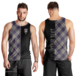 Scottish Cunningham Dress Blue Dancers Clan Tartan Men Tank Top - Half of Me Style - Custom Your Text Scottish Plaid Tartan Plaid