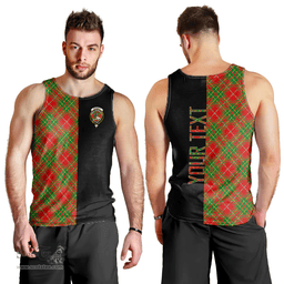 Scottish Burnett Ancient Clan Tartan Men Tank Top - Half of Me Style - Custom Your Text Scottish Plaid Tartan Plaid