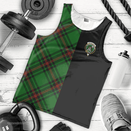 Scottish Anstruther Clan Tartan Men Tank Top - Half of Me Style - Custom Your Text Scottish Plaid Tartan Plaid