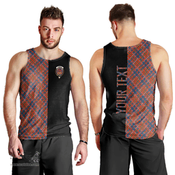 Scottish Cameron of Lochiel Ancient Clan Tartan Men Tank Top - Half of Me Style - Custom Your Text Scottish Plaid Tartan Plaid