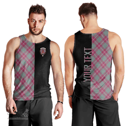 Scottish Crawford Ancient Clan Tartan Men Tank Top - Half of Me Style - Custom Your Text Scottish Plaid Tartan Plaid