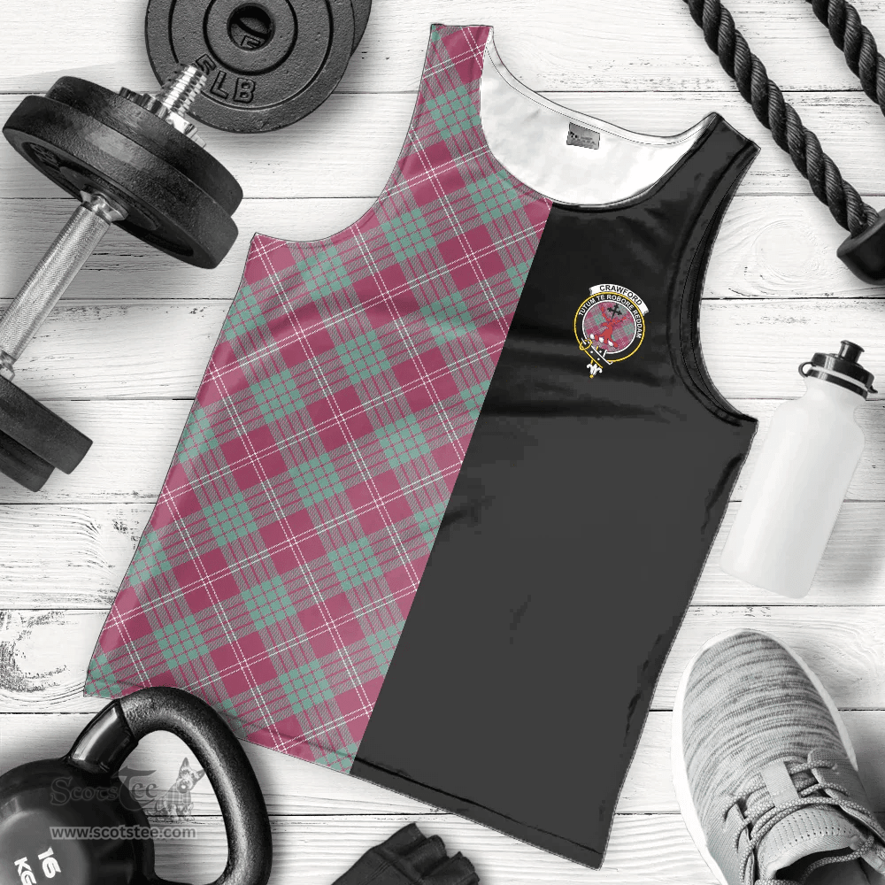 Scottish Crawford Ancient Clan Tartan Men Tank Top - Half of Me Style - Custom Your Text Scottish Plaid Tartan Plaid